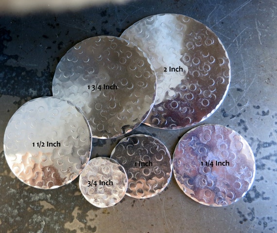 2 Hammered Aluminum Discs Choice of Size and Holes Metal