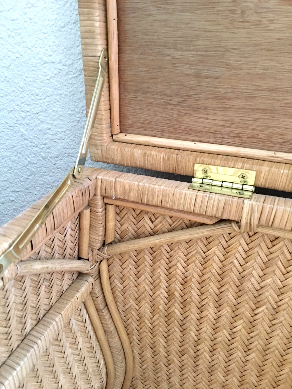 Extra Large Vintage Wicker Rattan Storage Chest / Trunk