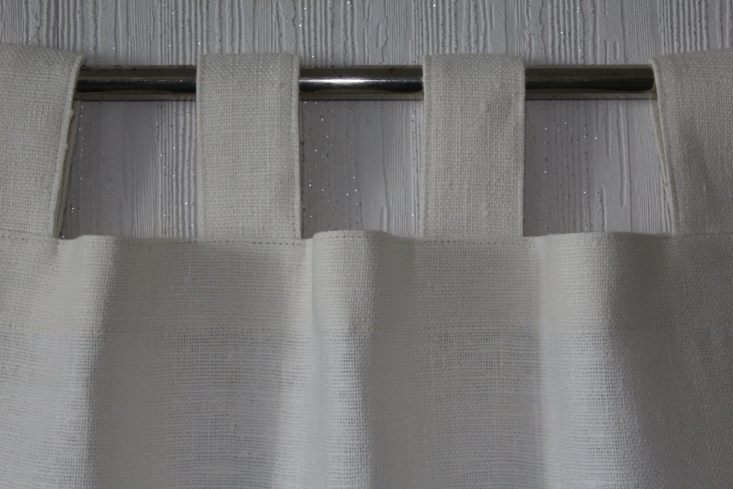 Rustic White Burlap Curtains 100 Linen flax Set of 2 Panels