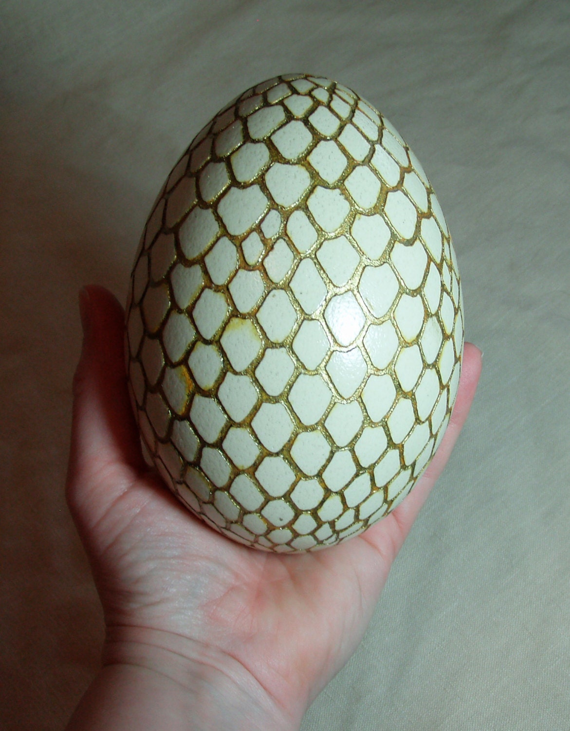 Real Dragon egg made from etched rhea egg. Inspired by