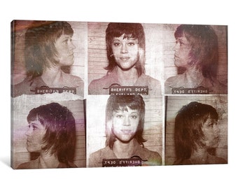 iCanvas Jane Fonda Gallery Wrapped Canvas Art Print by 5by5collective