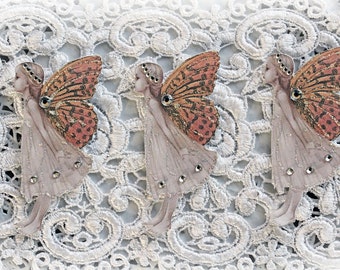 Reneabouquets Sweet Garden Butterfly Fairy Handcrafted Die Cut Set, Die Cuts