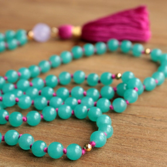 Malaysian Jade Mala Necklace Prayer Beads by TheMintedMagpie