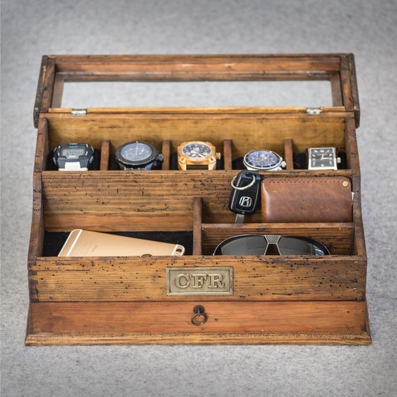 Men's Valet Watch Case Men's Watch Box Valet Box