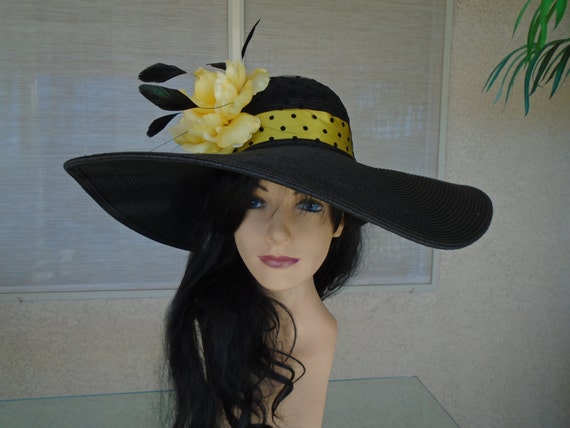 black yellow hat