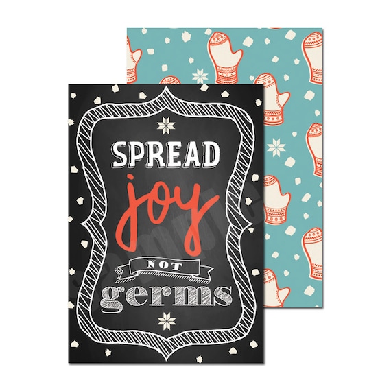 Spread Joy Not Germs Hand Sanitizer Gift Tag Printable Party