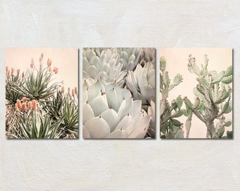 Cactus Print Set of 3, Three Vertical Photograph Collection, California Wall Art, Boho Artwork, Contemporary Decor, Succulent Photo Set
