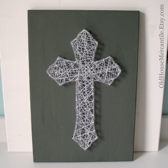 Cross String Art Easter Resurrection Christian Wall