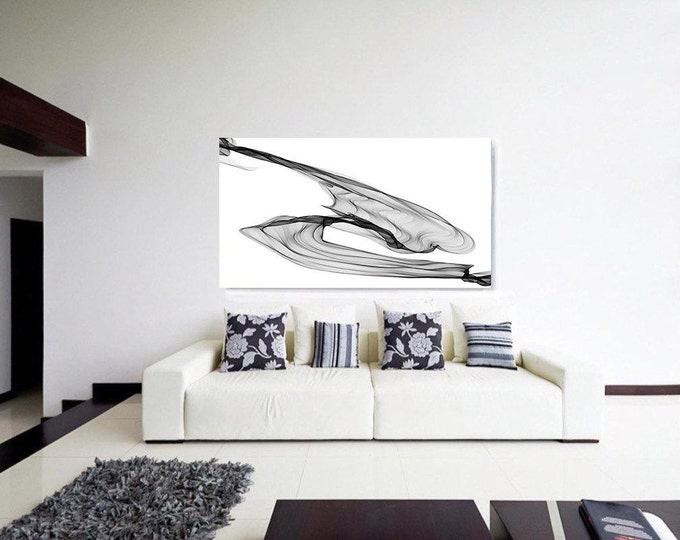 Abstract Black and White 19-41-14. Contemporary Unique Abstract Wall Decor, Large Contemporary Canvas Art Print up to 72" by Irena Orlov