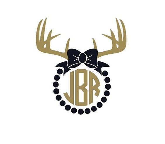 Download Antler Circle Monogram Decal by MadieRoseBoutique on Etsy