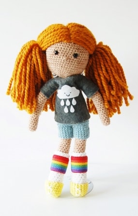 Unique Doll - Custom Crocheted Doll - Designed To Look Like Your Child - One Of A Kind - 100% Wool Doll - Waldorf Inspired Personalized Doll