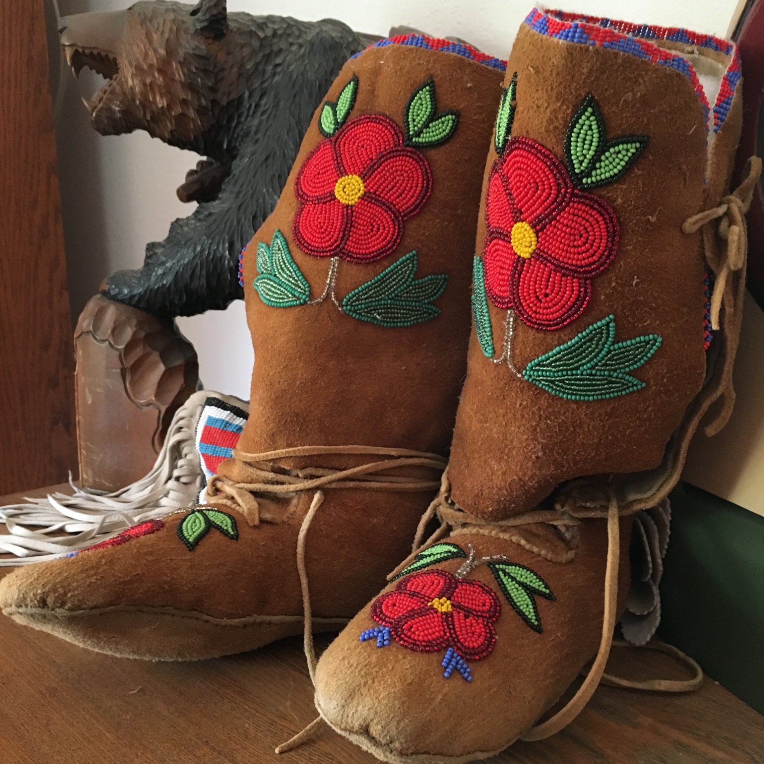 Native American Wrap Moccasins Reserved For Angelbeaded