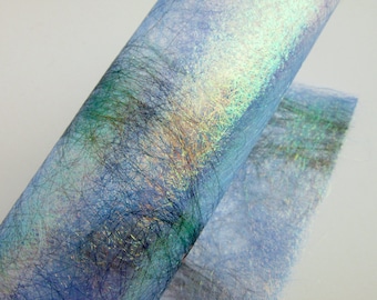 Blue Sparkling craft paper - decorative paper for arts and crafts - green copper wave