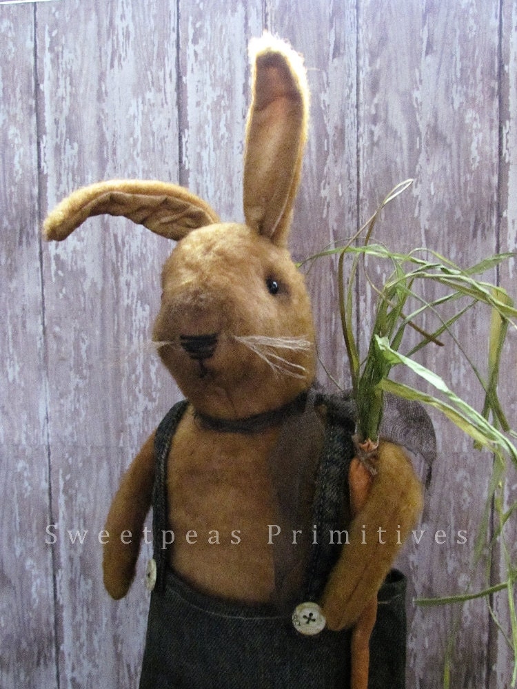 2016 EPATTERN Primitive Folk Art Early Style Bunny Rabbit