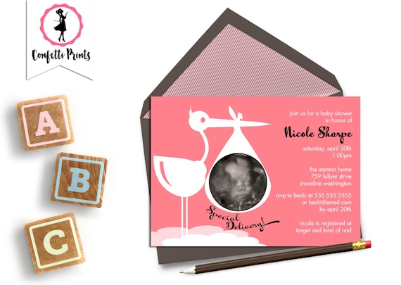 Gender Neutral Baby Shower | Stork Baby Shower - SPECIAL DELIVERY | Printable Baby Shower Invitation | Stork Shower | Stork Party Il_570xn