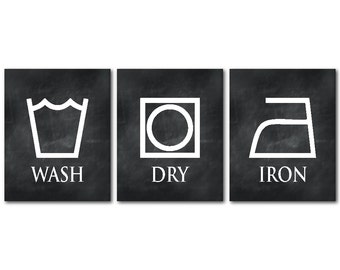 Laundry Wall Art laundry symbols | etsy Laundry Wall Art laundry symbols | etsy