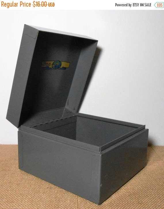 ON SALE Vintage File Box Steelmaster Metal Box by TheBackShak
