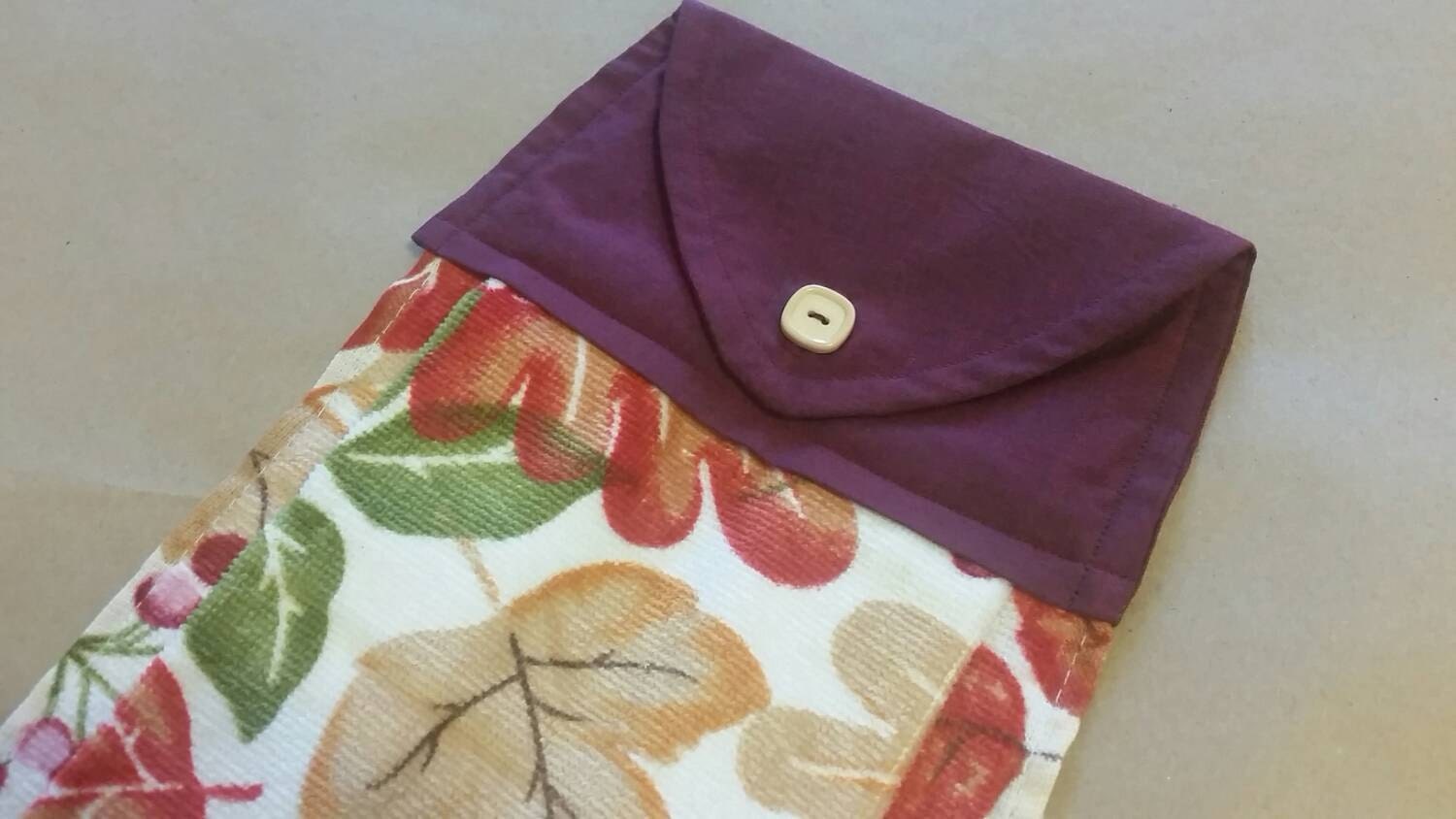 Fall Leaves Hanging Dish Towel Kitchen Towel by LuluBelleQuilts