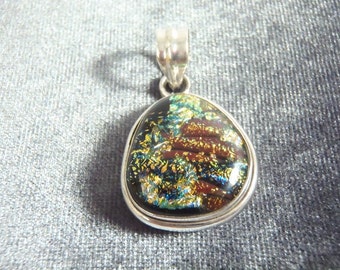 Sterling Silver Dichroic Glass Pendant P82