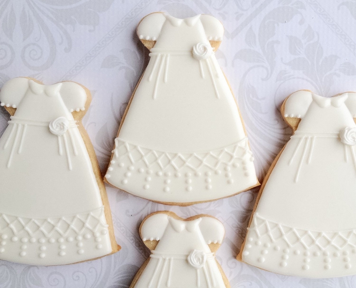White Christening Gown /Dress Cookies One by thesweetesttiers