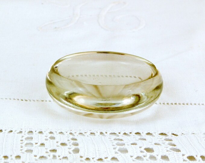 Antique French Round Clear Glass Paperweight, French Vintage Decor, Retro Home Interior, Chateau Shabby Chic,French Brocante, Office Bureau Antique French Round Clear Glass Paperweight, French Vintage Decor, Retro Home Interior, Chateau Shabby Chic,French Brocante, Office Bureau