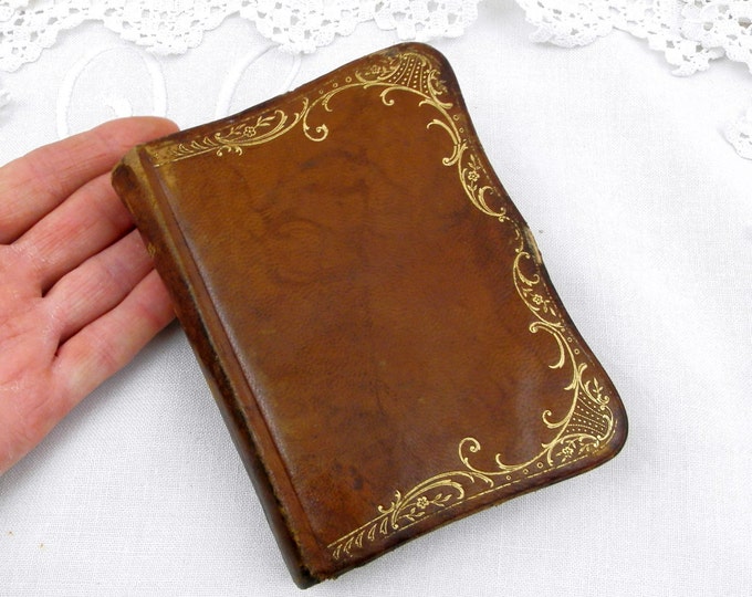 Antique French "Missel of the Life of Jesus Christ" Leather Bound Book with Gold Gilt Motif Pattern, Liturgical Religious Item, Bible France Antique French "Missel of the Life of Jesus Christ" Leather Bound Book with Gold Gilt Motif Pattern, Liturgical Religious Item, Bible France