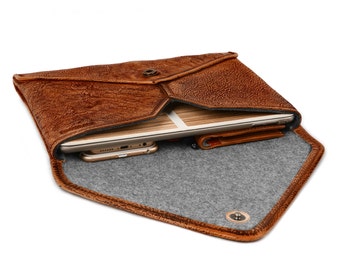 Leather iPad Case Leather Laptop Sleeve Wool Felt Macbook Sleeve Tablet Case for iPad Air1,Air 2 Document Case Christmas Gift