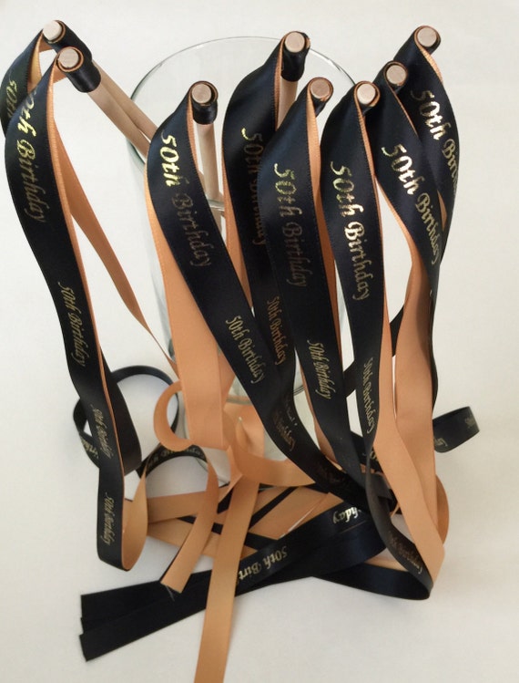 25 Personalized Double Ribbon Party Wand Streamers Ribbon