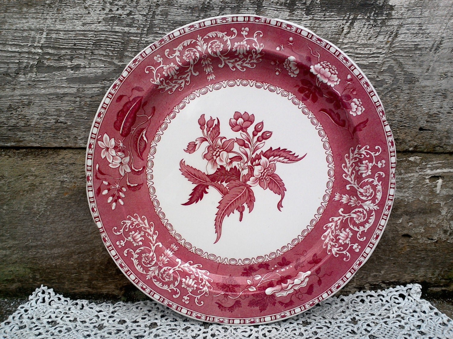 Red Transferware 9 SPODE CAMILLA Side Plate Ironstone