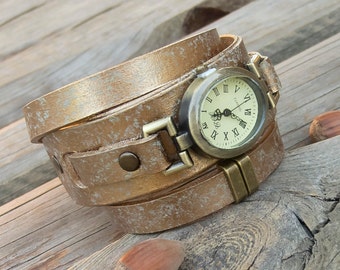 Leder manschette watch | Etsy