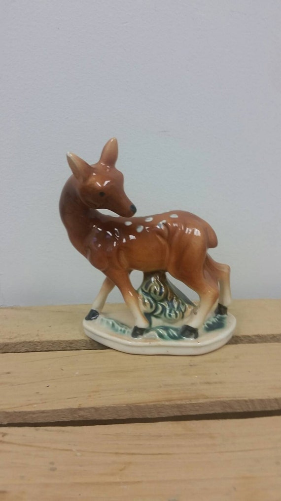 Vintage Porcelain Deer Figurine Japan by TheRetroRemedy on Etsy