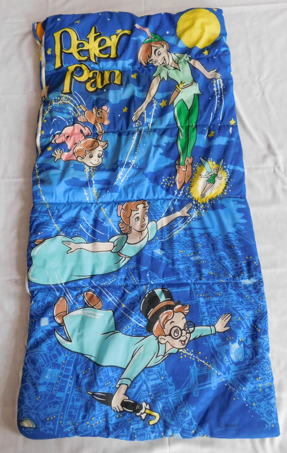 vintage Disney Peter Pan Sleeping Bag 53 x 25 by UncleJohnsBand
