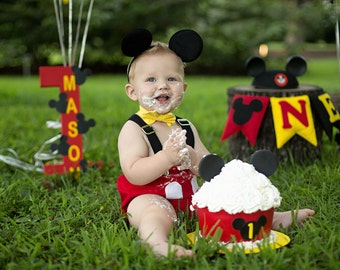 MICKEY MOUSE inspired cake smash outfit, boys clothing, photo prop