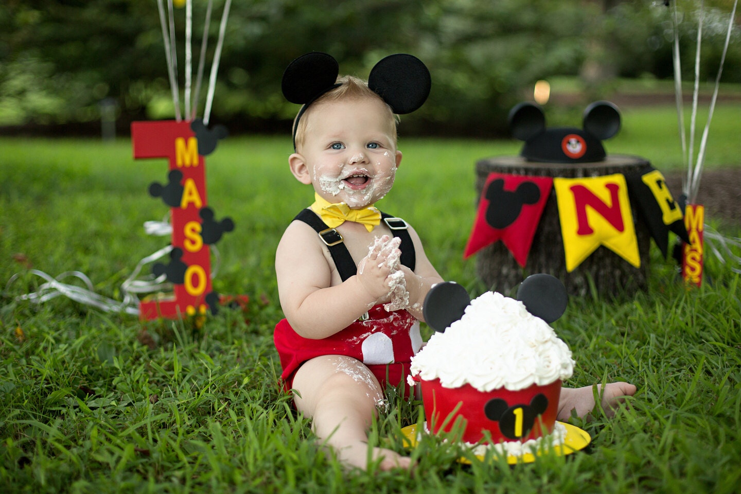 mickey mouse smash cake outfit