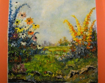 Vintage Spring Flowers Oil Painting