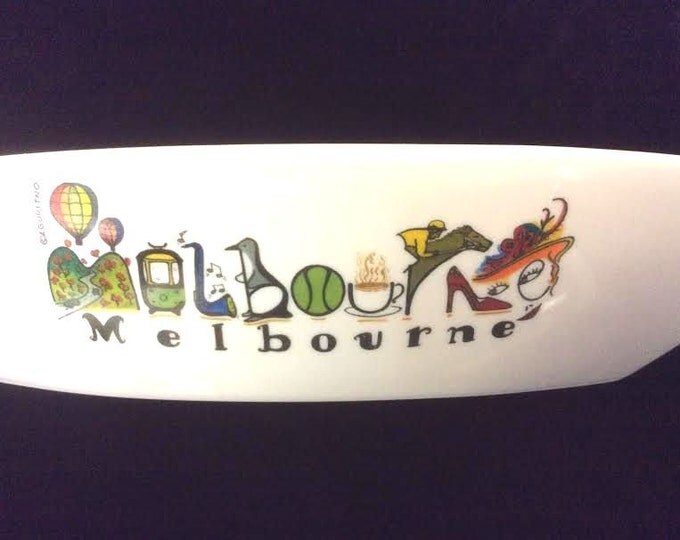Souvenir Guritno Boat-Shaped Dish Porcelain Melbourne Australia