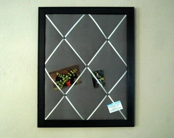 Framed Grey Linen French Memo Board Memory Board Photo Board Organizer