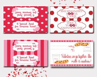Valentines Day Treat Toppers-Set of 4-Instant Download