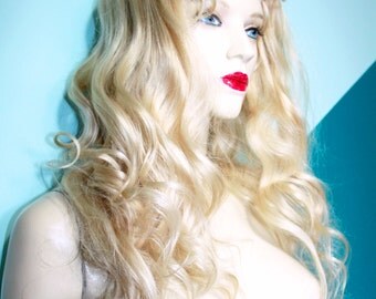 Blonde Silk Top Remi Remy Full Lace Human Hair Wig Wigs Long Body Wave #60 Length and Texture