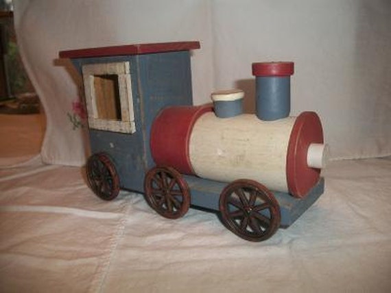 Decorative Wooden Train Engine Home Decor