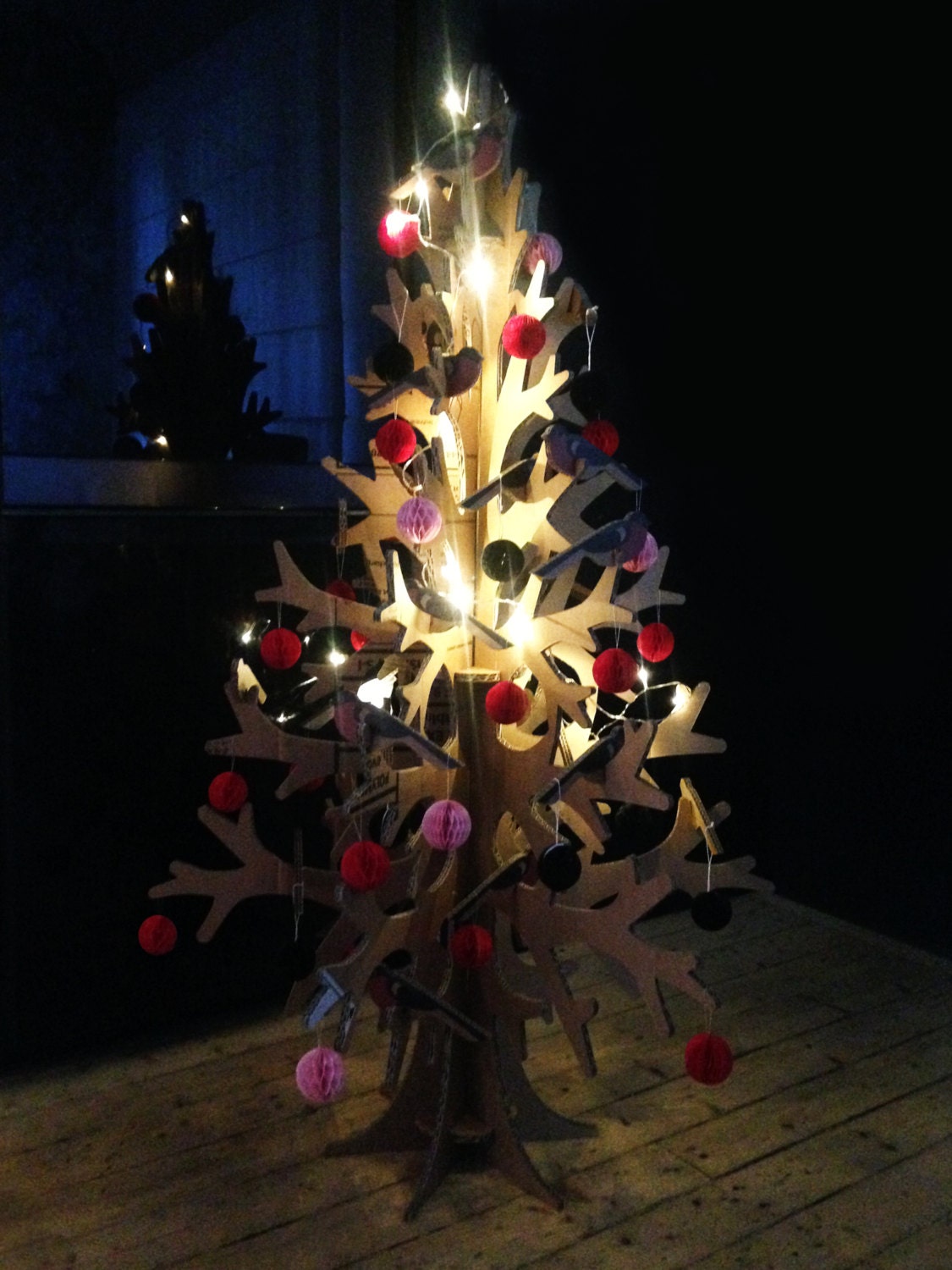 Recycled cardboard lasercut modern by cardboardchristmas on Etsy