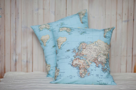 World Map Cushion Cover