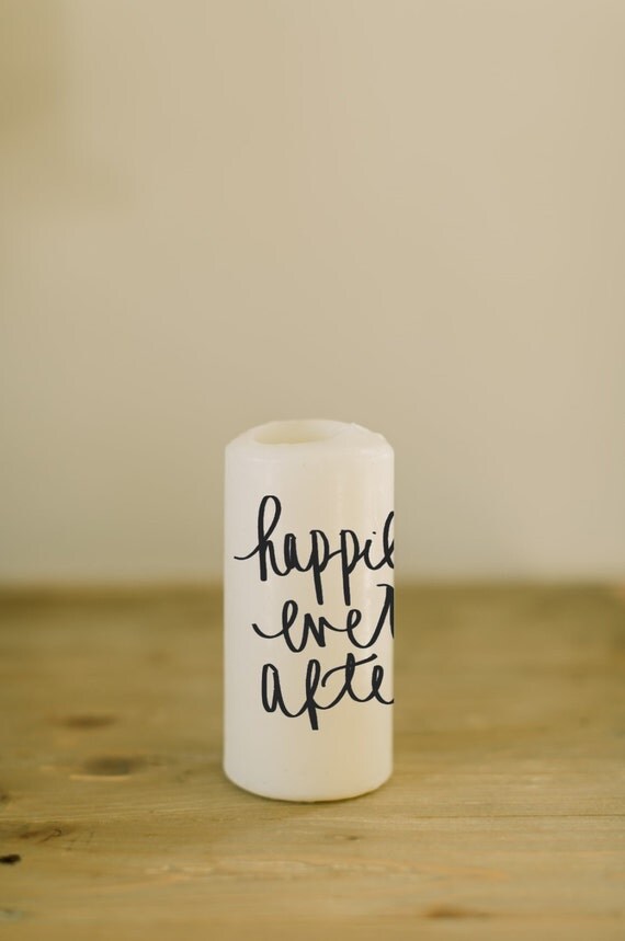 Pillar Candle Happily Ever After wedding favor