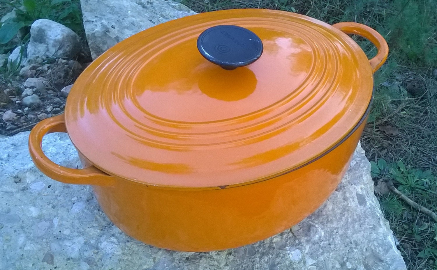 Le Creuset Large 3.5 qt 22 D Dutch Oven Orange Enameled Cast