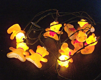Vintage TEDDY BEAR Blow Mold String Lights