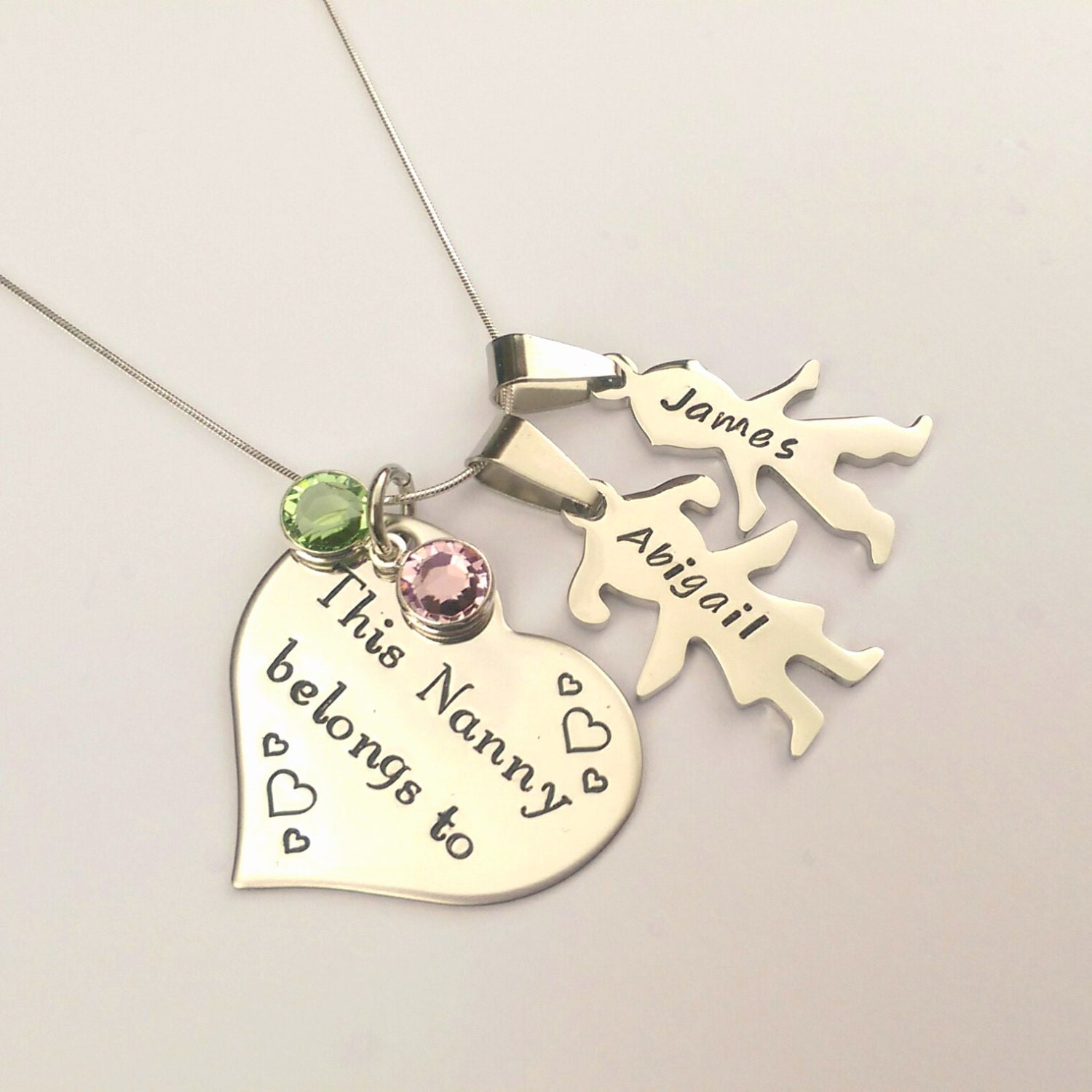 Personalised Nanny gift - personalised grandma gift - Mummy necklace - name birthstone necklace - gift for her - personalised birthday gift