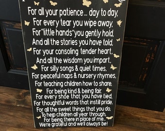 Daycare provider gift,custom childcare sign,