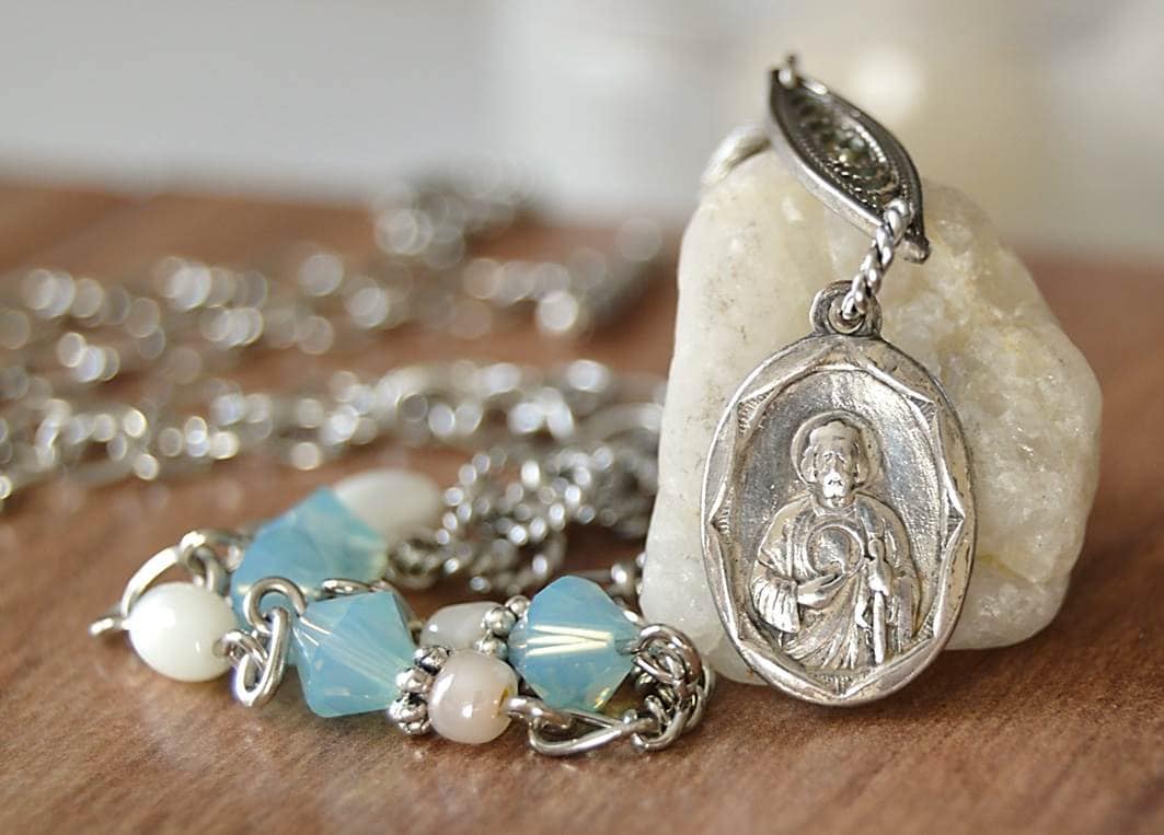 Catholic jewelry Catholic Saint Medal Necklace Saint Jude