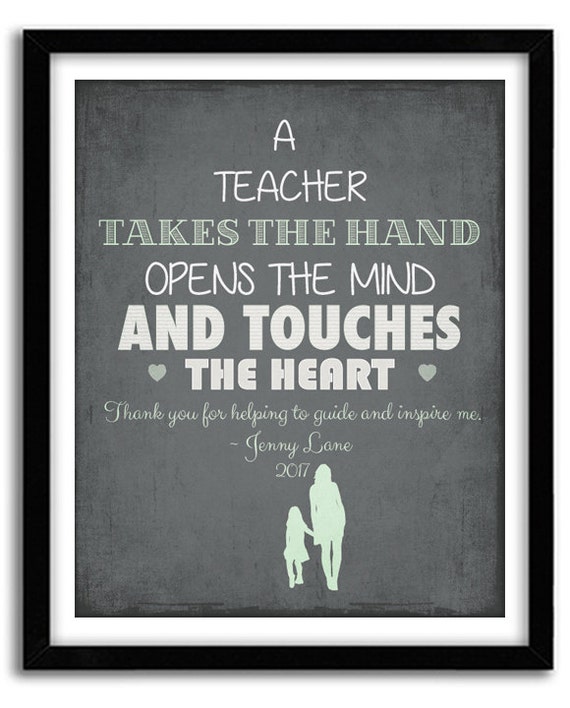 Items similar to Teacher Appreciation Print - A Teacher Takes a Hand ...