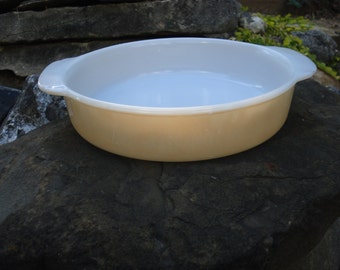 Vintage Lusterware Fire King Peach Lustre - 8 Inch Baking Dish - Holds 5 Cups - Oven to Table